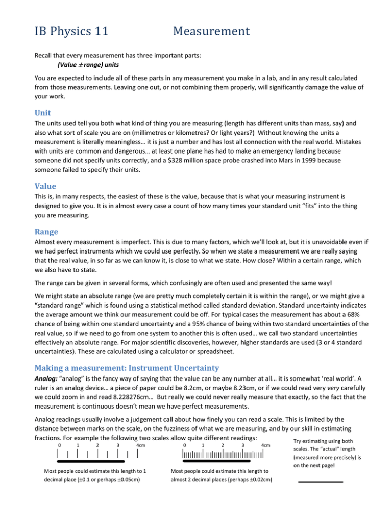 Measurement Practice question