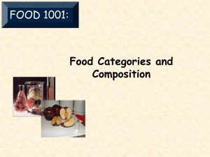 Food Categories and Composition
