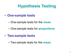 Hypothesis Testing III (two-sample t-test