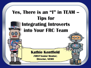 Yes, There is an "I" in Team - Tip[s for Integrating Your Introverts into