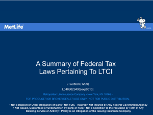 Federal Tax Treatment of Benefits Paid from a TQ LTCI Policy