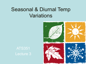 Seasonal & Diurnal Temperature Variations