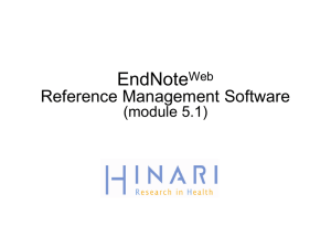 EndNoteWeb Reference Management Software (module 5)