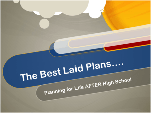 The Best Laid Plans….