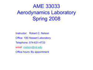 AME 33033 Aerodynamics Laboratory