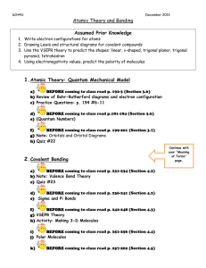 Atomic Theory and Bonding Outline December 2013