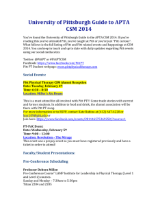 University of Pittsburgh Guide to CSM 2014