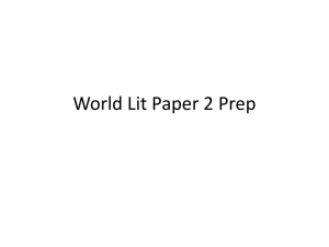 World Lit Paper 2 Prep & thesis statements