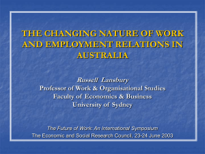 THE CHANGING NATURE OF WORK AND EMPLOYMENT