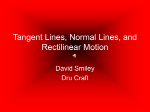 Tangent Lines, Normal Lines, and Rectilinear Motion