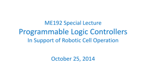 ME192 Special Lecture Programmable Logic Controller For