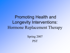 Post-Menopausal Health and HRT