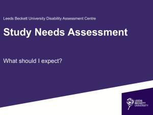 What is a Study Needs Assessment?