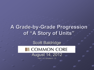 Story of Units Progressions – Day Two Presentation – Part I (Grades