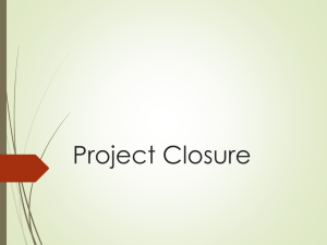 Project Audit and Closure