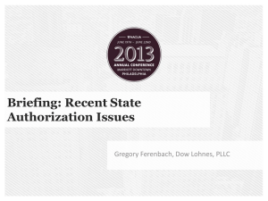 Recent State Authorization Rule Issues