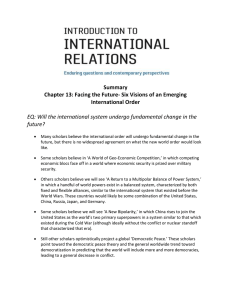 Six Visions of an Emerging International Order Chapter 13 Word