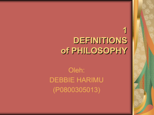 The Definition of Philosophy