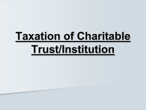 Taxation of Charitable Trust/Institution