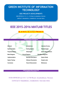 2015 - 2016 ieee matlab project titles
