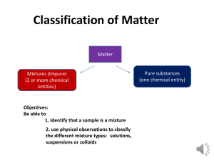 Ch1: Matter Classification