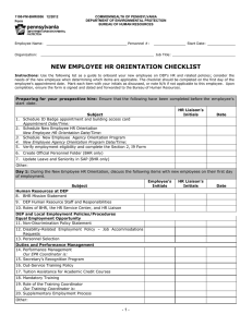 New Employee HR Orientation Checklist