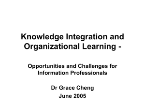 Knowledge Integration and Organizational Learning -