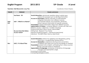 English Program 2012-2013 10 th Grade A Level