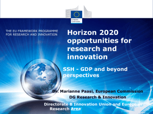 Research and Innovation opportunities in Horizon 2020