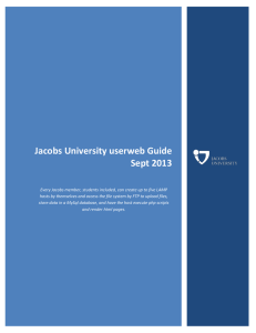 Jacobs University userweb Guide Sept 2013