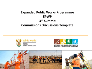 Expanded Public Works Programme EPWP 3 rd Summit