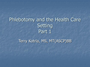 Phlebotomy And The Health Care Setting Part 1