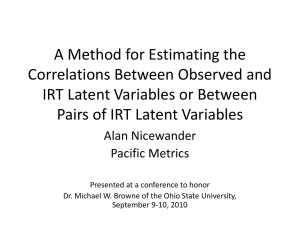 Estimating the correlations between the latent variables for