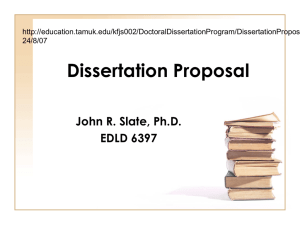 Dissertation Proposal - research