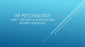 Unit 1: Psychology's History & Approaches Review
