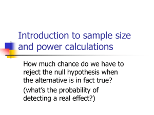 Introduction to sample size and power calculations
