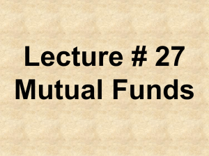 Lecture # 27 Mutual Funds