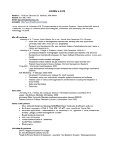 Resume - University of St. Thomas