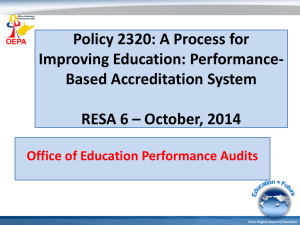 Accreditation Training POWER POINT for RESA 6 Oct 2014