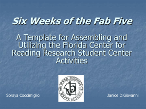 Six Weeks of the Fab Five