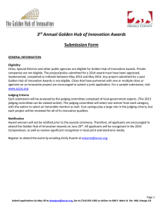 3 rd Annual Golden Hub of Innovation Awards Submission Form