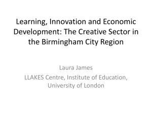 Learning, Innovation and Economic Development: The Creative