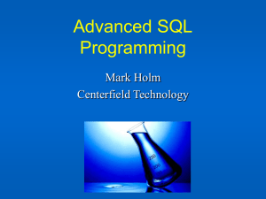 Advanced SQL - Centerfield Technology