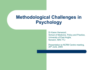 Methodological Challenges in Psychology