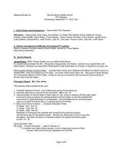 Meeting Minutes for: Bonnie Branch Middle School PTA Meeting