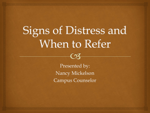 Signs of Distress and When to Refer