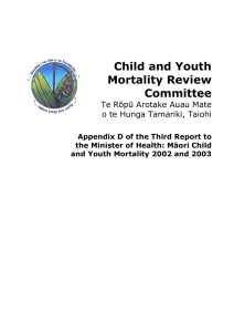 Māori Child and Youth Mortality 2002 and 2003