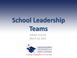 MS: School Leadership Teams