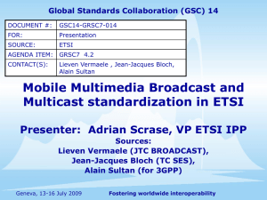 Mobile Multimedia Broadcast and Multicast standardization in