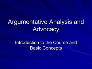 Argumentative Analysis and Advocacy